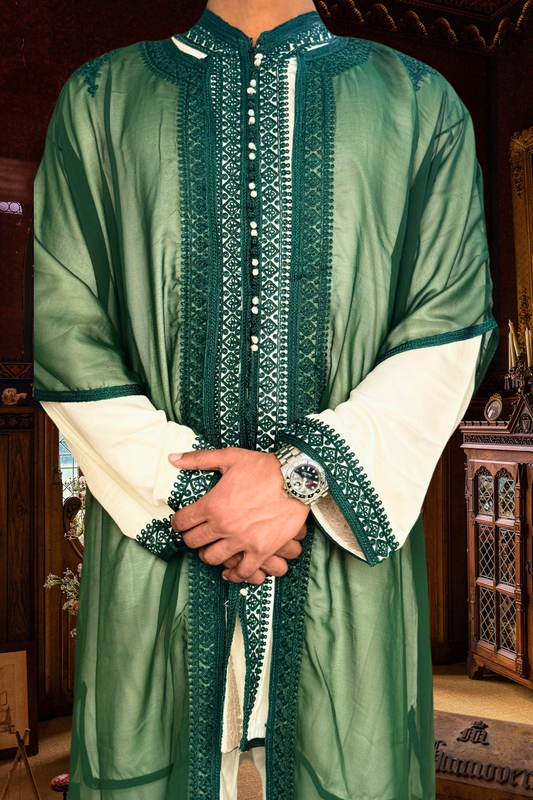 Classy Green Traditional Jabador For Men