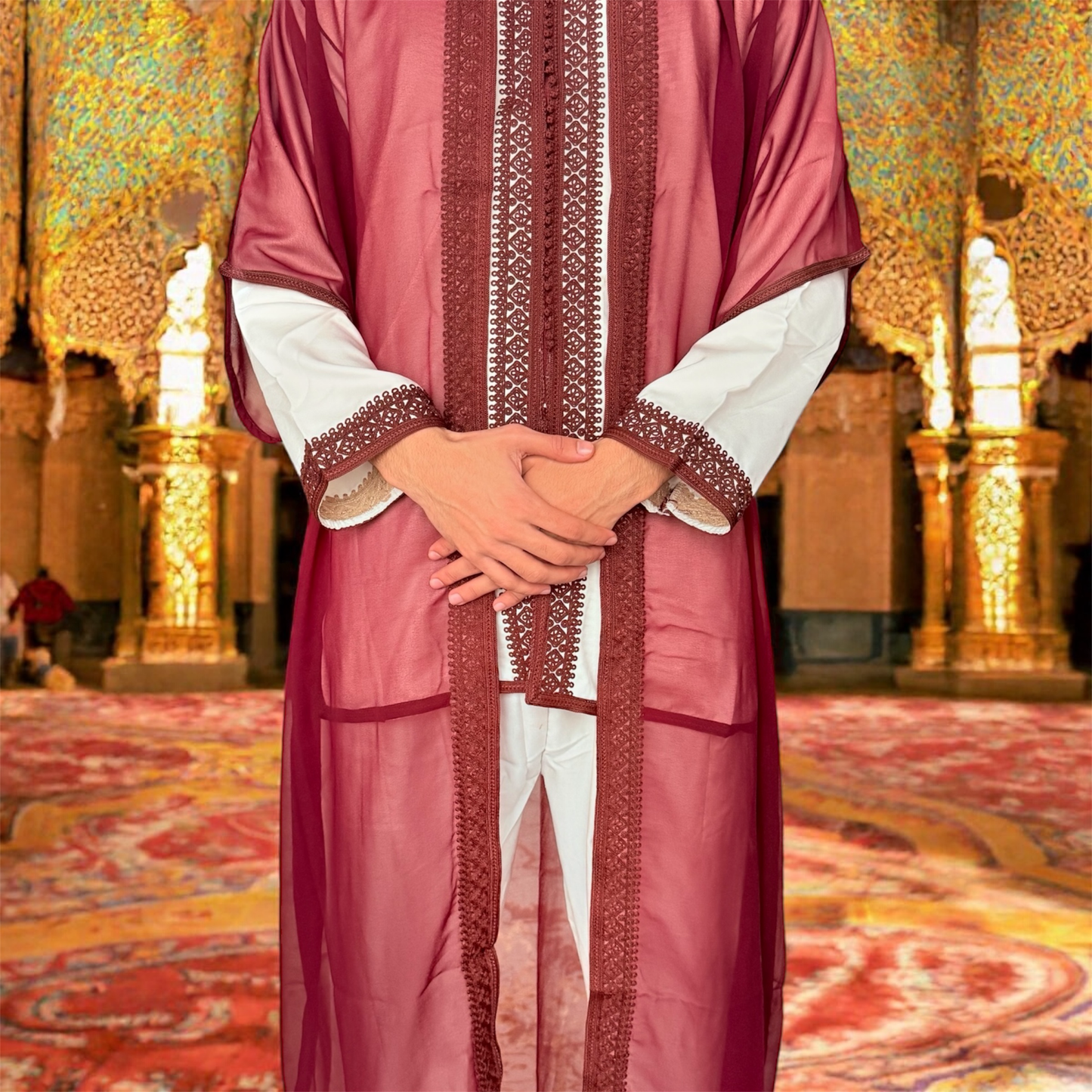 Classy Red Traditional Jabador For Men